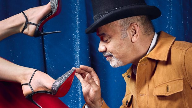 Christian Louboutin says working with showgirls is good training for a shoe designer.