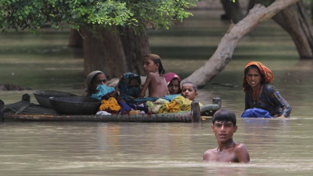 Floods in Pakistan in July 2015. A switch from El Nino to a La Nina may mean floods for China and elsewhere.