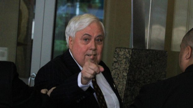 Clive Palmer at Brisbane's Federal Court during the public examinations into the affairs of Queensland Nickel.