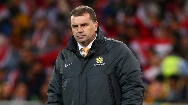 Game face: Socceroos coach Ange Postecoglou won't be fronting the cameras for the squad announcement.