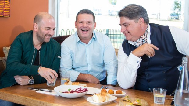 Calombaris with Masterchef judges Gary Mehigan and Matt Preston.