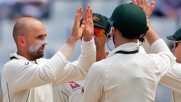 In form: Nathan Lyon took 22 wickets in the recent Test series against Bangladesh.
