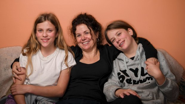Meredith Capp and her 13-year-old twins Sophie and Tilly, who were born 15 weeks premature. 