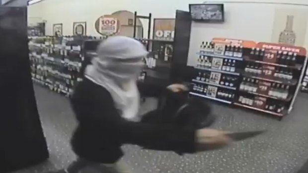 Police have released vision of an armed robbery at an Albion bottle shop on Friday evening.