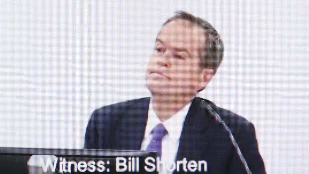 Opposition Leader Bill Shorten at the Royal Commission into Trade Union Governance and Corruption in Sydney.
