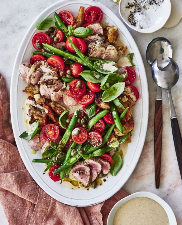 Panzanella salad meets vitello tonnato - but make it pork.