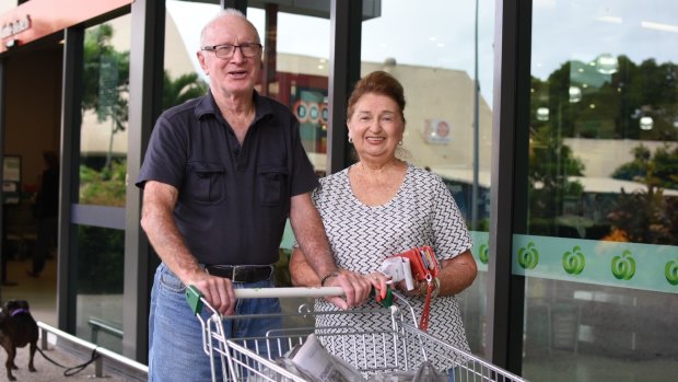 Geoffrey and Agnes Lawler, on holiday in Airlie Beach from Wollongong in New South Wales, were "scared stiff" ahead of the cyclone's arrival.