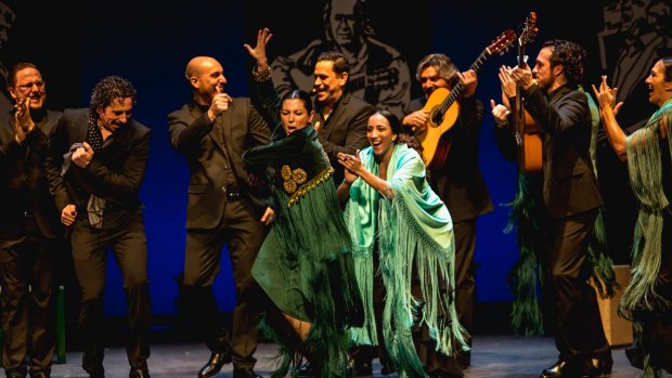 Sara Baras (centre) and Jose Serrano (second from left) are charismatic performers.