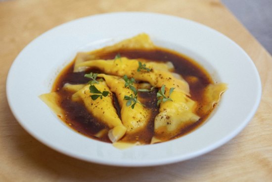 Must-try: Steamed prawn dumplings with Sichuan chilli dressing.