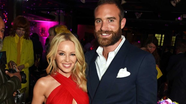 Kylie Minogue and fiance Joshua Sasse.