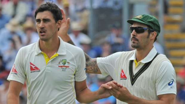 Back when ... Australia's Mitchell Johnson and Mitchell Starc in 2015.