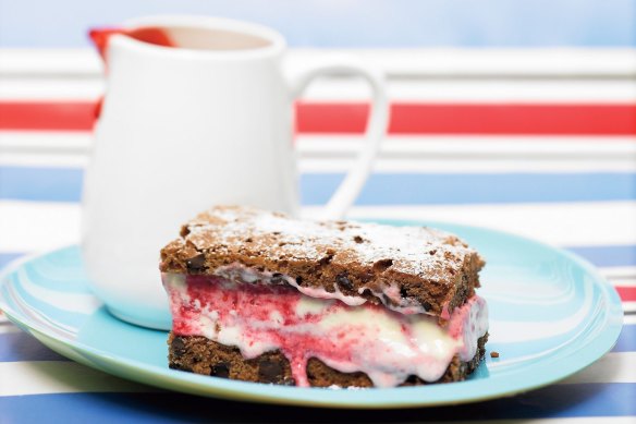 Brownie ice-cream sandwiches.