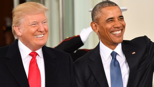 President-elect Donald Trump and US President Barack Obama prior to the inauguration.