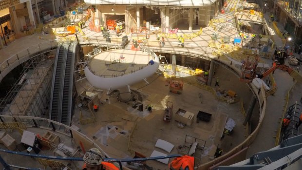 View from the top: A new food court at ground level is part of the latest expansion of Chadstone.