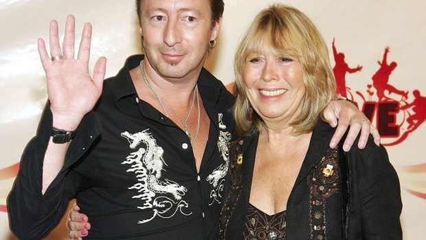 Cynthia Lennon, with her son Julian Lennon.