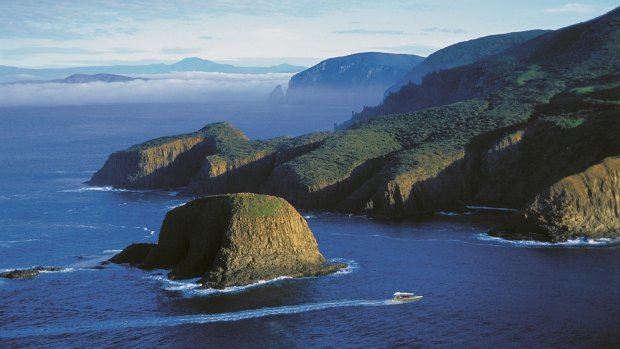 Bruny Island Cruises - sailing around The Friars off the coast of South Bruny.