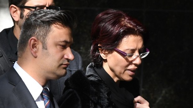 Eman Sharobeem arrives at the ICAC with her legal team last Monday.