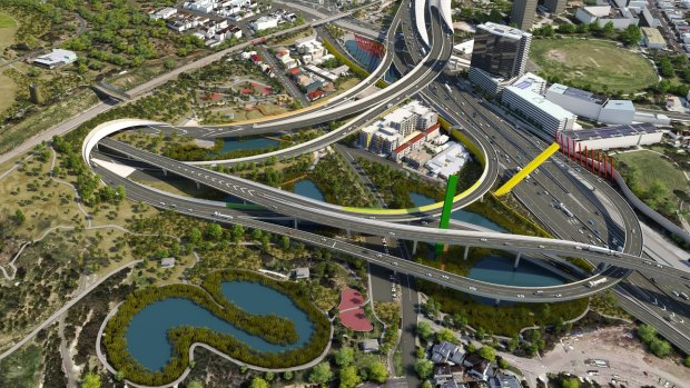 The Napthine government's proposed East West Link interchange through Royal Park that Daniel Andrews railed against in opposition. 