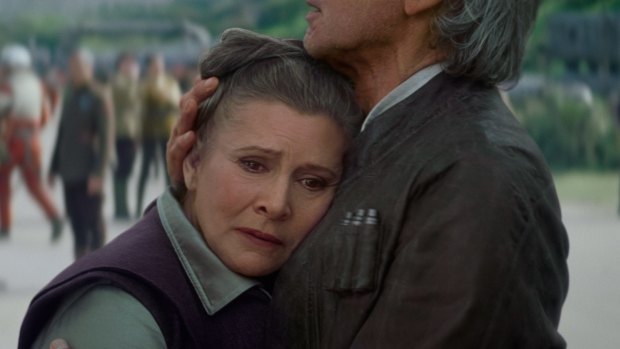 Carrie Fisher is now resistance leader General Leia Organa in the new film.