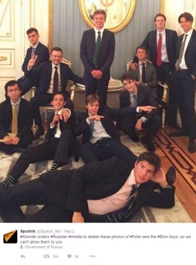 Online propaganda wins attention in a crowded information sphere. Unlikely as it may seem, this picture of Eton schoolboys in the Kremlin helps confer legitimacy on the Russian government.