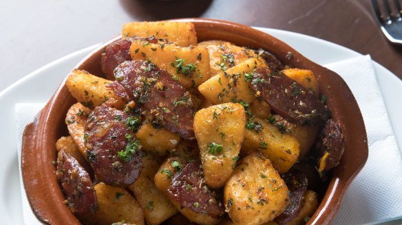 Chori Papas (chorizo and potato) from La Bodega de Andres. 