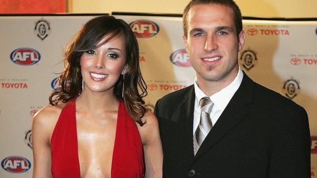 Rebecca and Chris Judd on the night of his Brownlow win in 2004.