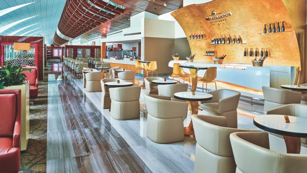 An Emirates business class lounge at Dubai Airport. Those flying on a special business class fare won't have access.