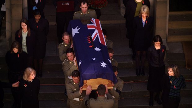 Alec Campbell's state funeral in Hobart.