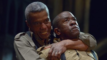 Othello (Hugh Quarshie) and Iago (Lucian Msamati) in the Royal Shakespeare Company production of Othello.
