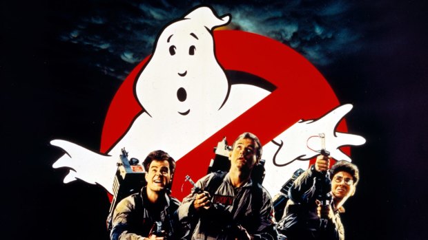Dan Aykroyd, Bill Murray and Harold Ramis pictured in the 1984 film Ghostbusters.