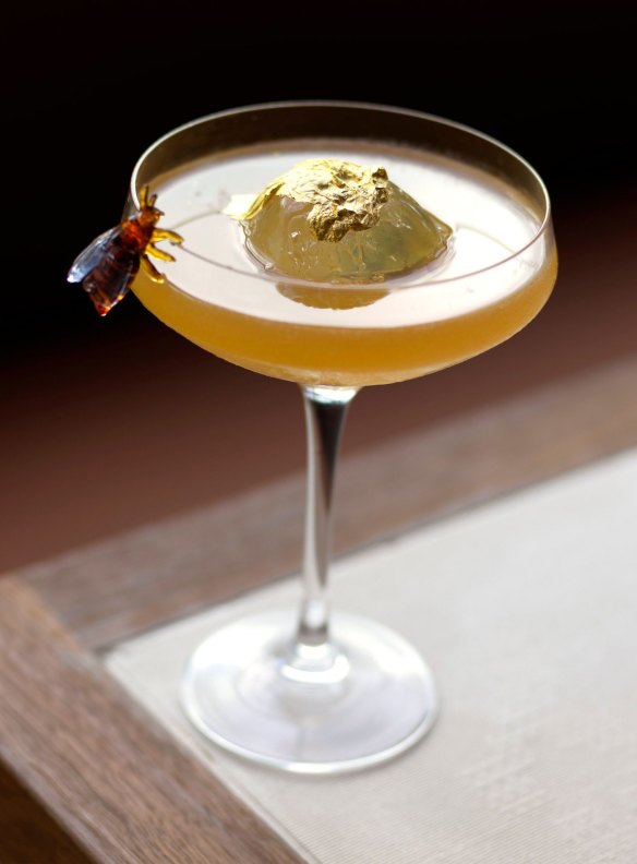 The gold leaf-topped Millionaire's Margarita at Bar Patron, Sydney.