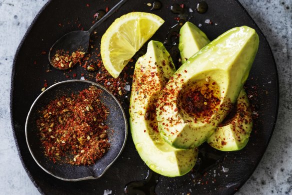 Avocado with DIY shichimi seasoning.