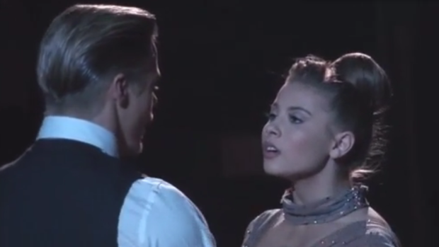 Bindi Irwin finishes her Viennese waltz.