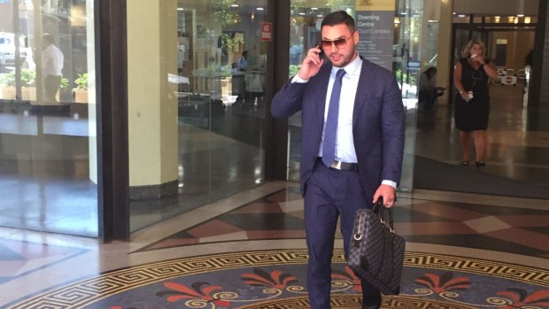Salim Mehajer outside the Downing Centre on Monday.