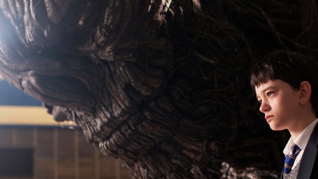 Conor (Lewis MacDougall) and the monster (voiced by Liam Neeson) in A Monster Calls.