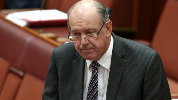 Expressing regret: Defence Minister David Johnston delivers short statement to Senate on Wednesday morning.