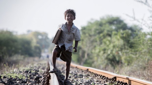 Sunny Pawar as the little boy lost in India before he was adopted in Australia. 