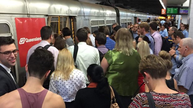 Crush hour... over-crowded public transport is a hot topic in Brisbane.
