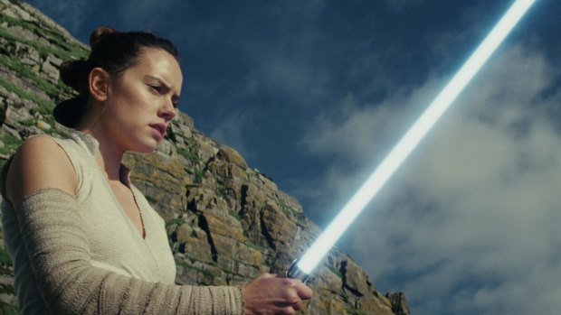 Daisy Ridley stars as Rey in Star Wars: The Last Jedi.