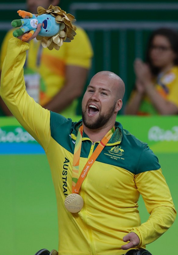 Ryley Batt celebrates gold.