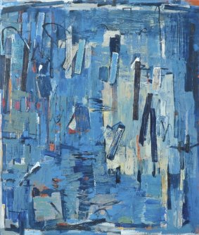 Yvonne Audette's <em>Indigo Blue Cantata</em>, 2008. Audette dedicated most of her career to abstract expressionism.