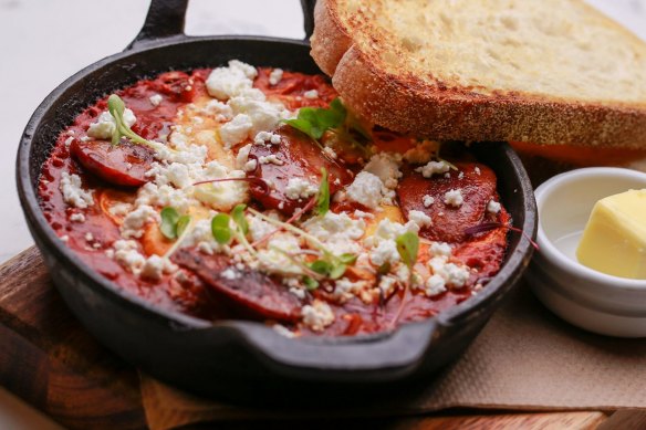 Shanklin's shakshuka comes with three (!) eggs.