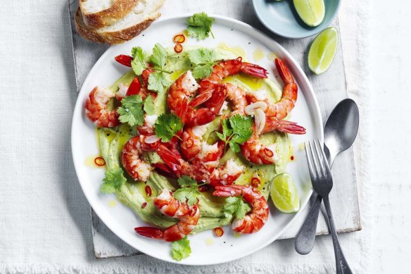 Curtis Stone's prawn platter with whipped avocado