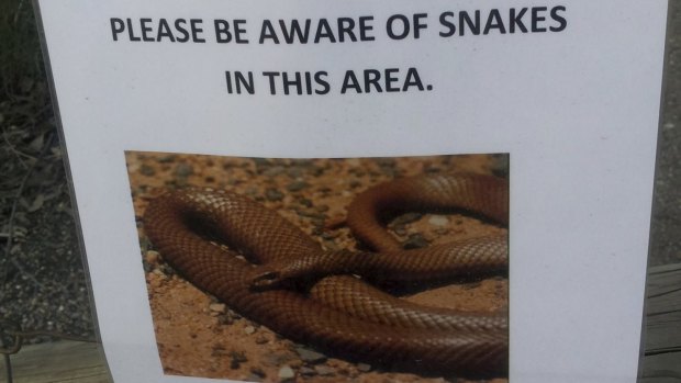 Calvary Hospital in Canberra is using signs to warn people of snakes in their car park as well.