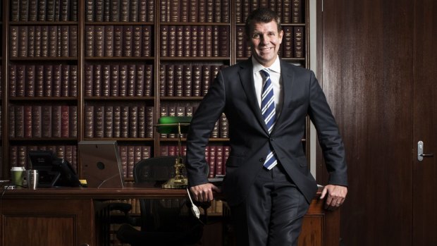 NSW Premier Mike Baird in his office at State Parliament. 