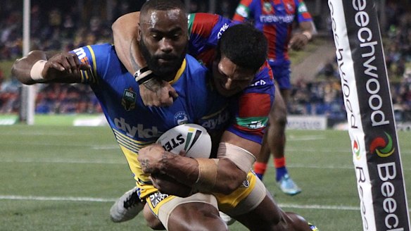 Slipping away: Eels' dynamic winger Semi Radradra.