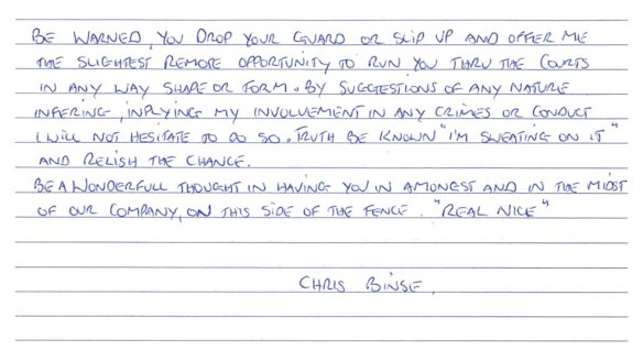 ... and there was also a straightforward threat.