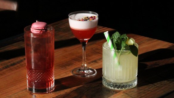The cocktails showcased at The Distiller's class (from left): Mamaroon Top, Amari Bloom, Grainshaker Mum Tai.