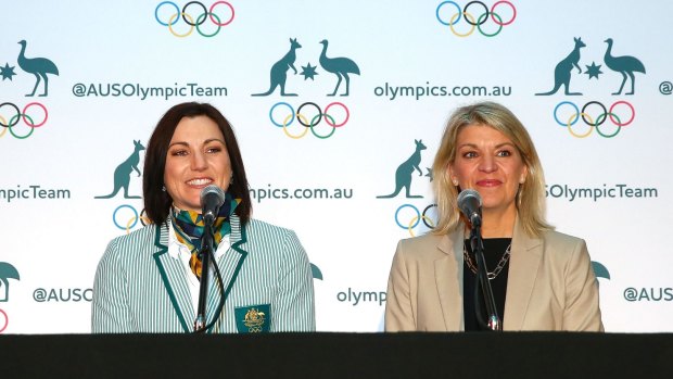 Australia's Anna Meares and Chef de Mission Kitty Chiller.