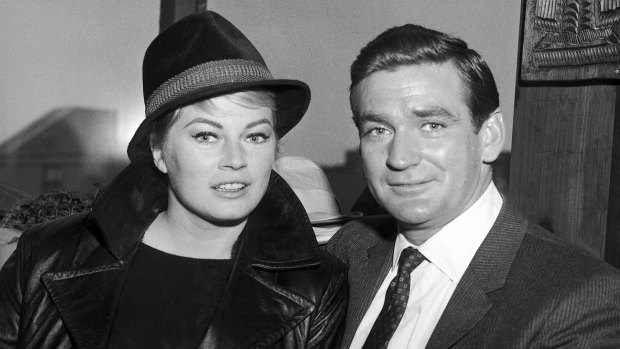 Anita Ekberg with Australian actor Rod Taylor in 1962.